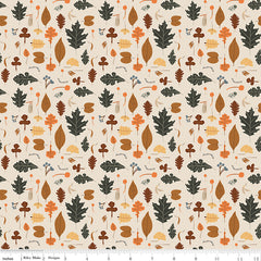 Pumpkin Spice Ivory Leaves Yardage by Simple Simon & Co. for Riley Blake Designs