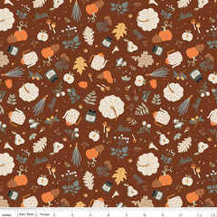 Pumpkin Spice Brown Forage Yardage by Simple Simon & Co. for Riley Blake Designs