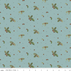 Let's Get Lost in the Woods Vintage Blue Acorns & Leaves Yardage by Tara Reed for Riley Blake Designs