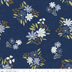 Between The Pages Navy Main Yardage by Fran Gulick for Riley Blake Designs