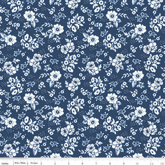 Freedom Garden Blue Medium Floral Yardage by My Mind's Eye for Riley Blake Designs