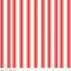 Freedom Garden Red Stripes Yardage by My Mind's Eye for Riley Blake Designs