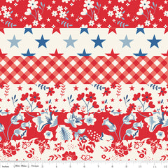 Freedom Garden Red Cheater Print Yardage by My Mind's Eye for Riley Blake Designs