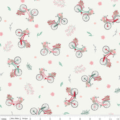 Berry Market Sand Dollar Bicycles Yardage by Beverly McCullough for Riley Blake Designs