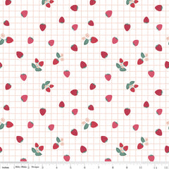 Berry Market White Gingham Berries Yardage by Beverly McCullough for Riley Blake Designs