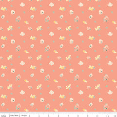 New Beginnings Apricot Sweet Peas Yardage by Sandy Gervais for Riley Blake Designs