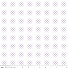 Swiss Dot Lavender on White Yardage by Riley Blake Designs