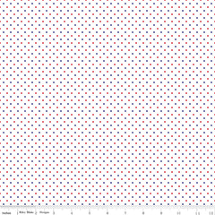 Swiss Dot Patriotic on White Yardage by Riley Blake Designs