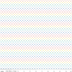 Swiss Dot Rainbow on White Yardage by Riley Blake Designs