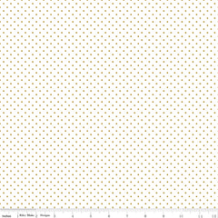 Swiss Dot Gold Sparkle on White Yardage by Riley Blake Designs