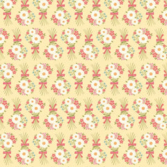 Prairie Sisters Homestead Yellow Flower Bouquet Yardage by Lori Woods for Poppie Cotton Fabrics