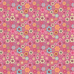 Calico Cowgirls Pink Cowgirl Meadow Yardage by Lori Woods for Poppie Cotton Fabrics