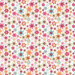 Calico Cowgirls White Cowgirl Meadow Yardage by Lori Woods for Poppie Cotton Fabrics