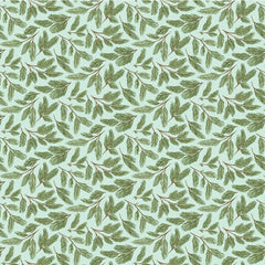 Prairie Christmas Teal Pine Boughs Tree Yardage by Amanda Grace for Poppie Cotton Fabrics