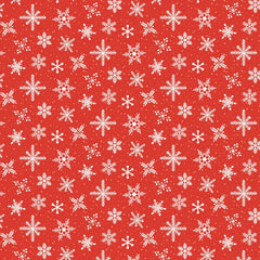 Prairie Christmas Red Snowfall Yardage by Amanda Grace for Poppie Cotton Fabrics