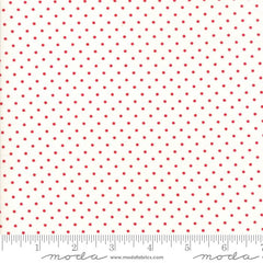 Essential Dots White Red Yardage by Moda Fabrics