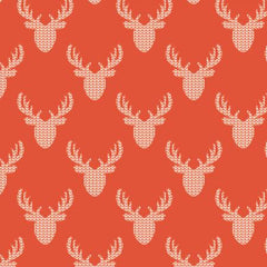 Reindeer Lodge Red Knit Look Deer yardage by Camelot Fabrics