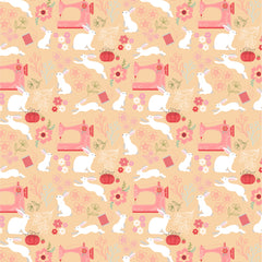 Poppie's Patchwork Club Cream Beatrix Yardage by Lori Woods for Poppie Cotton Fabrics