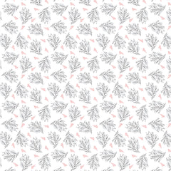 Cherished Moments White Berry Branches Yardage by Lori Woods for Poppie Cotton Fabrics