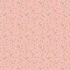 Sunshine And Chamomile Pink Berry Thicket Yardage by Lori Woods for Poppie Cotton Fabrics