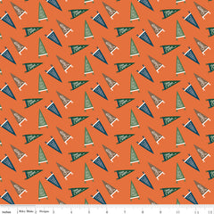 Adventure is Calling Orange Flags Yardage by Dani Mogstad for Riley Blake Designs