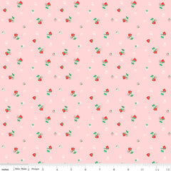 Quilt Fair Pink Strawberries Yardage by Tasha Noel for Riley Blake Designs