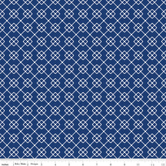 Quilt Fair Navy Quilty Chain Yardage by Tasha Noel for Riley Blake Designs