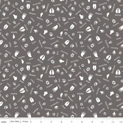 Into The Woods Gray Tracks Yardage by Lori Whitlock for Riley Blake Designs