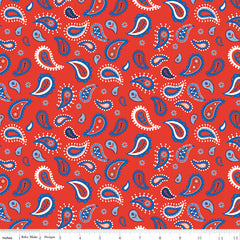 Red White & Bang! Red Paisley Yardage by Sandy Gervais for Riley Blake Designs