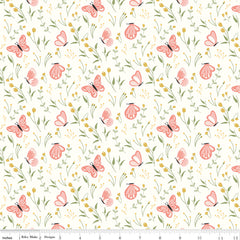 Daybreak Cream Mariposas Yardage by Fran Gulick for Riley Blake Designs