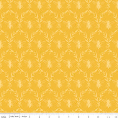 Honey Bee Daisy Damask Yardage by My Mind's Eye for Riley Blake Designs