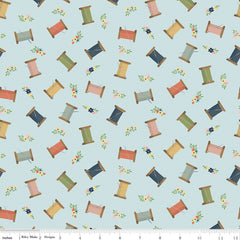 Sew Much Fun Sky Thread Spools Yardage by Echo Park Paper for Riley Blake Designs