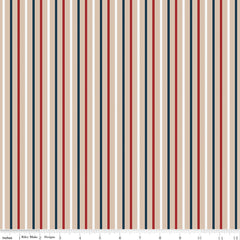 Red White And True Beach Stripes Yardage by Dani Mogstad for Riley Blake Designs