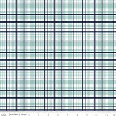 It's A Boy Aqua Plaid Yardage by Echo Park Paper for Riley Blake Designs