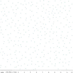 Pin Dot Aqua on White Yardage by Lori Holt for Riley Blake Designs