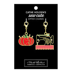 Tomato/Sewing Machine Zipper Pull or Sewing Charm by Cathe Holden