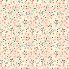 Treasured Threads Natural Dottie Yardage by Lori Woods for Poppie Cotton Fabrics