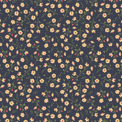 Treasured Threads Navy Dottie Yardage by Lori Woods for Poppie Cotton Fabrics