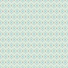 Hollyhock Lane Mint Joy Yardage by Lori Woods for Poppie Cotton Fabrics