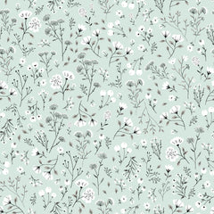 House and Home Green Mabel Yardage by Lori Woods for Poppie Cotton Fabrics