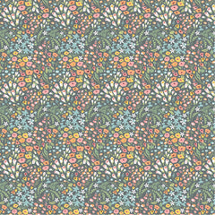 Hollyhock Lane Gray So Dear Yardage by Lori Woods for Poppie Cotton Fabrics