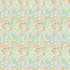 Hollyhock Lane Mint So Dear Yardage by Lori Woods for Poppie Cotton Fabrics