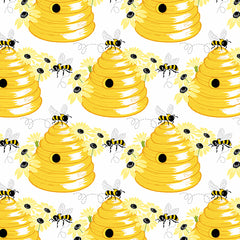 Sunny Bee White Bee Hive Yardage by Andover Fabrics for Andover Fabrics